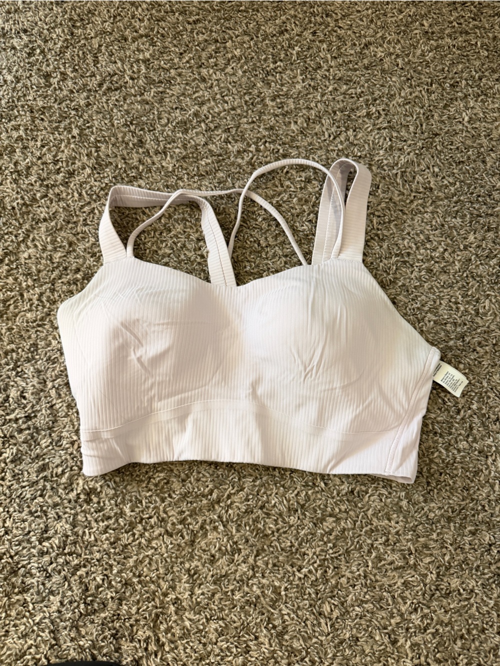 lululemon athletica Light Pink Ribbed Longline Sports Bra